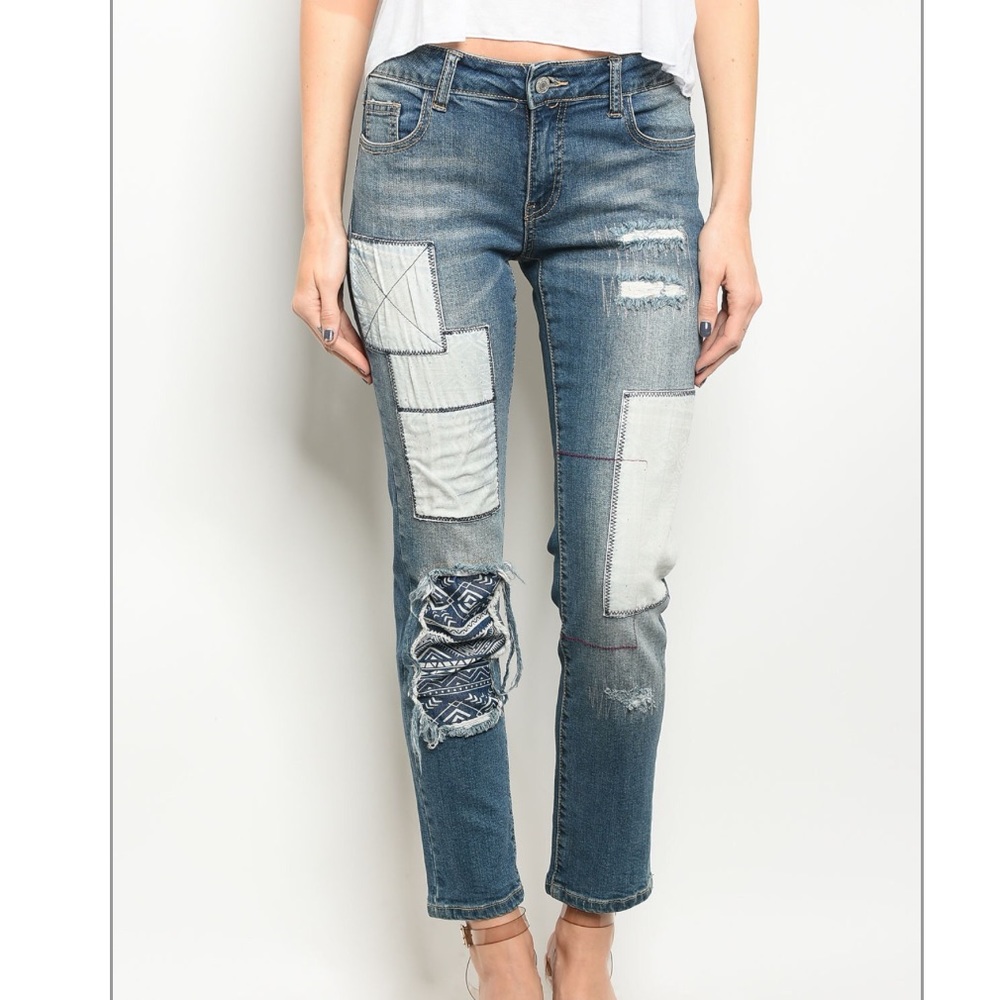 🆕 💙 Patchwork Denim Jeans - Picture 5 of 8